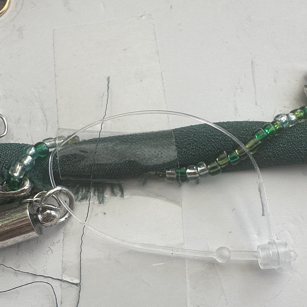Free People Green and Silver Cross Pendant Choker - Picture 3 of 3